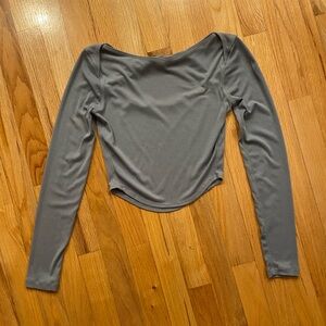 Lululemon Grey-Blue Open Back Long Sleeve Shirt